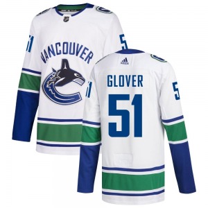 Ty Glover Vancouver Canucks Adidas Authentic White Away Jersey