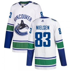 Tristen Nielsen Vancouver Canucks Adidas Authentic White Away Jersey