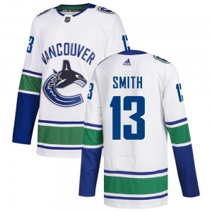 Nathan Smith Vancouver Canucks Adidas Authentic White Away Jersey