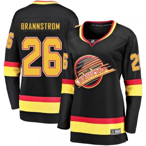 Women's Erik Brannstrom Vancouver Canucks Fanatics Branded Premier Black Breakaway 2019/20 Flying Skate Jersey