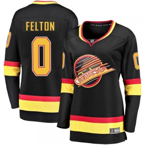 Women's Christian Felton Vancouver Canucks Fanatics Branded Premier Black Breakaway 2019/20 Flying Skate Jersey