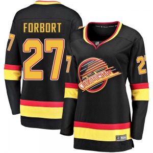 Women's Derek Forbort Vancouver Canucks Fanatics Branded Premier Black Breakaway 2019/20 Flying Skate Jersey