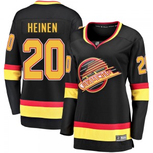 Women's Danton Heinen Vancouver Canucks Fanatics Branded Premier Black Breakaway 2019/20 Flying Skate Jersey