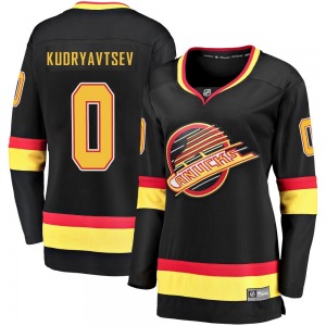 Women's Kirill Kudryavtsev Vancouver Canucks Fanatics Branded Premier Black Breakaway 2019/20 Flying Skate Jersey