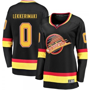 Women's Jonathan Lekkerimaki Vancouver Canucks Fanatics Branded Premier Black Breakaway 2019/20 Flying Skate Jersey