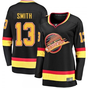 Women's Nathan Smith Vancouver Canucks Fanatics Branded Premier Black Breakaway 2019/20 Flying Skate Jersey