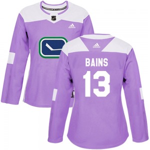 Women's Arshdeep Bains Vancouver Canucks Adidas Authentic Purple Fights Cancer Practice Jersey