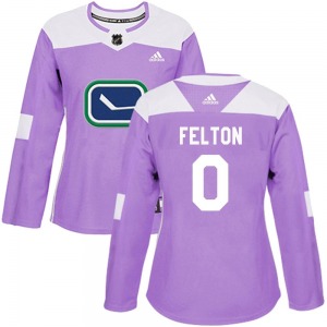 Women's Christian Felton Vancouver Canucks Adidas Authentic Purple Fights Cancer Practice Jersey