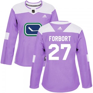 Women's Derek Forbort Vancouver Canucks Adidas Authentic Purple Fights Cancer Practice Jersey