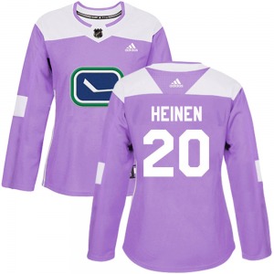 Women's Danton Heinen Vancouver Canucks Adidas Authentic Purple Fights Cancer Practice Jersey